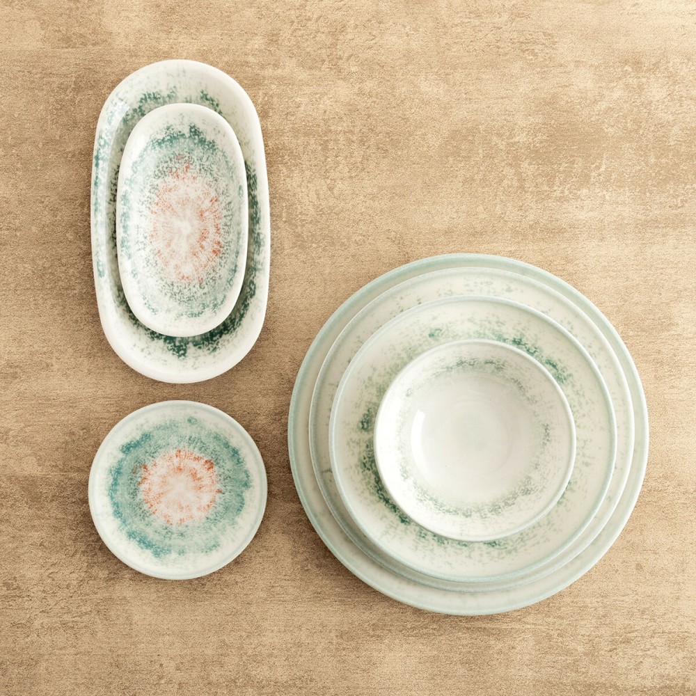 Flat Plate Bidasoa Kai Hydrozero White Ceramic Ø 27 cm (6 Units)