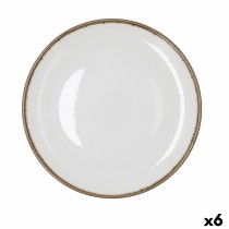 Flat Plate Bidasoa Orion Hydrozero White Ceramic Ø 27 cm (6 Units)