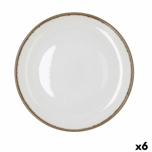 Flat Plate Bidasoa Orion Hydrozero White Ceramic Ø 27 cm (6 Units)