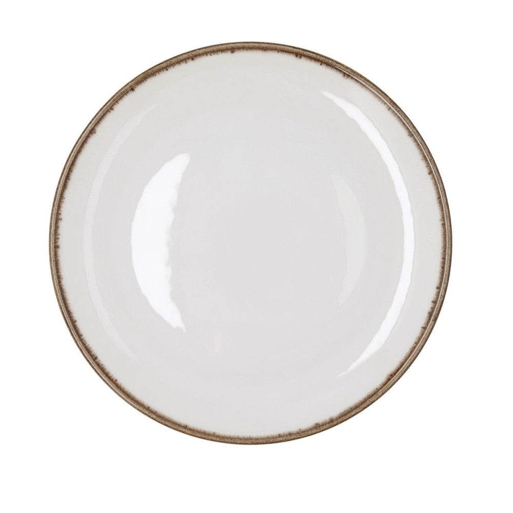 Flat Plate Bidasoa Orion Hydrozero White Ceramic Ø 27 cm (6 Units)