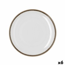 Flat Plate Bidasoa Orion Hydrozero White Ceramic Ø 25 cm (6 Units)