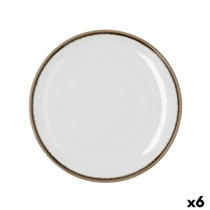 Flat Plate Bidasoa Orion Hydrozero White Ceramic Ø 25 cm (6 Units)
