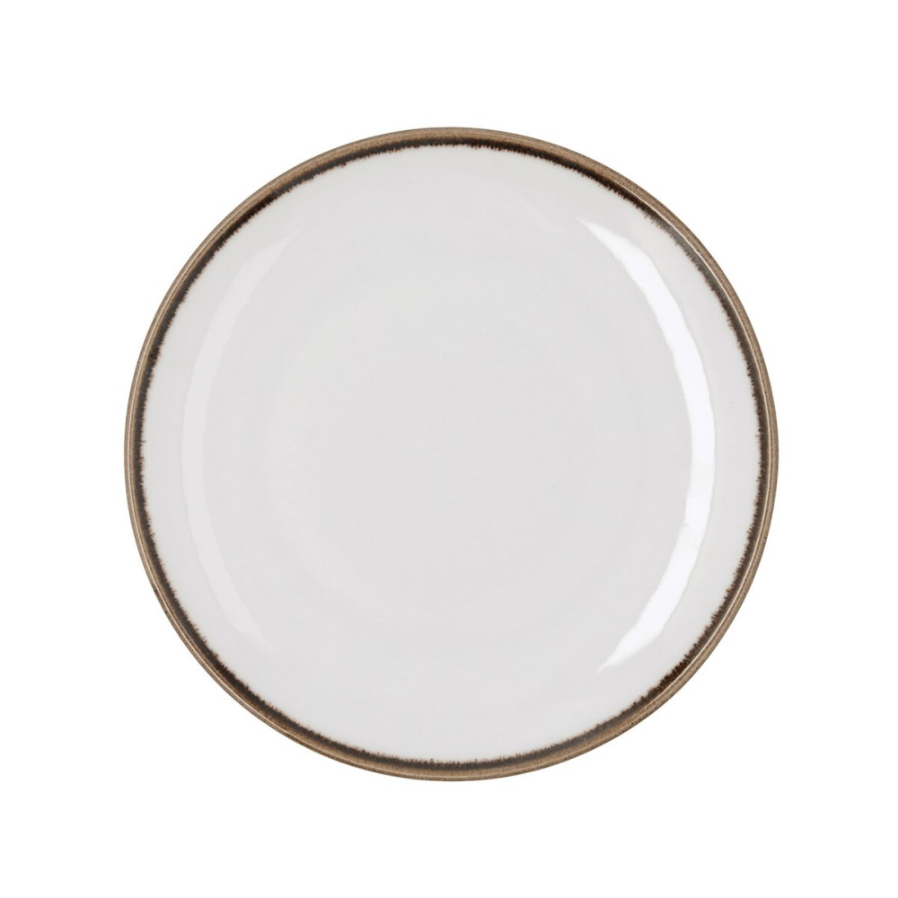 Flat Plate Bidasoa Orion Hydrozero White Ceramic Ø 25 cm (6 Units)