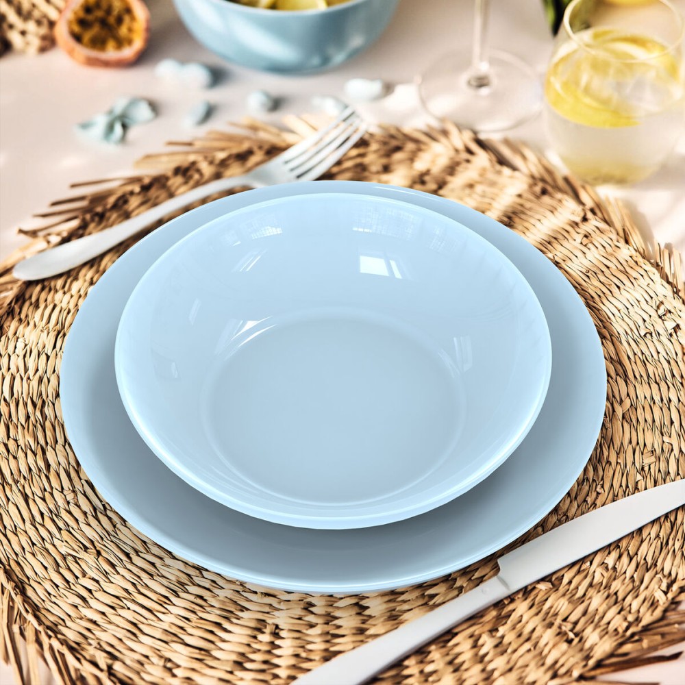 Flacher Teller Luminarc Apy Paradise Azul Blau Glas Ø 25 cm (24 Stück)