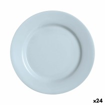 Flacher Teller Luminarc Plumi Paradise Azu Blau Glas Ø 2,24 cm (24 Stück)