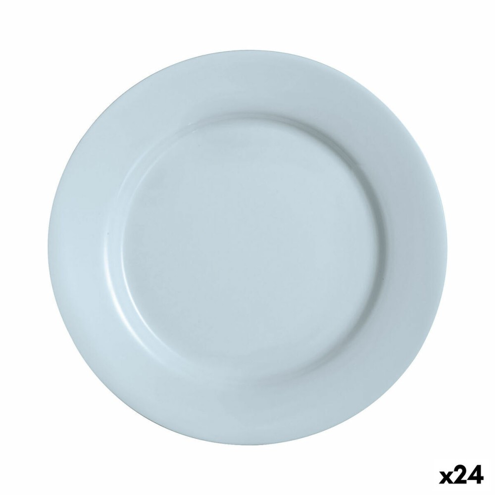 Flacher Teller Luminarc Plumi Paradise Azu Blau Glas Ø 2,24 cm (24 Stück)