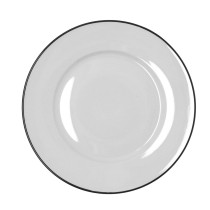 Flat Plate Bidasoa Glacial Filo White Ceramic Ø 27 cm (12 Units)