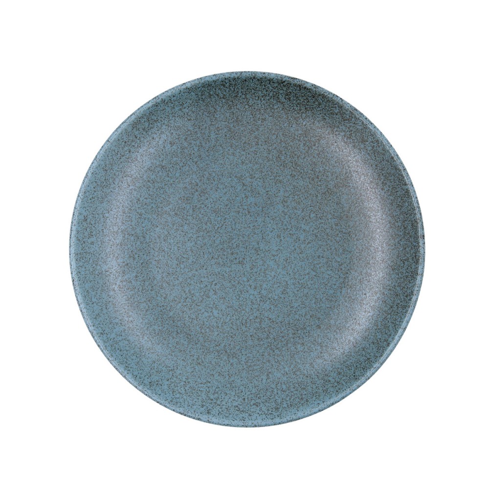 Flat Plate Bidasoa Element Hydrozero Blue Ceramic Ø 25 cm (6 Units)