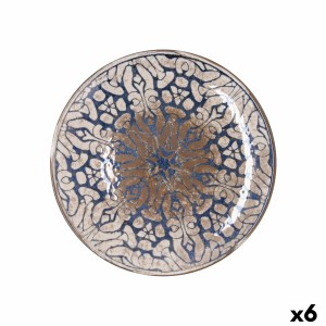 Flat Plate Bidasoa Deneb Hydrozero Brown Ceramic Ø 25 cm (6 Units)