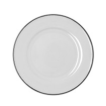 Flat Plate Bidasoa Glacial Filo White Ceramic Ø 25 cm (24 Units)