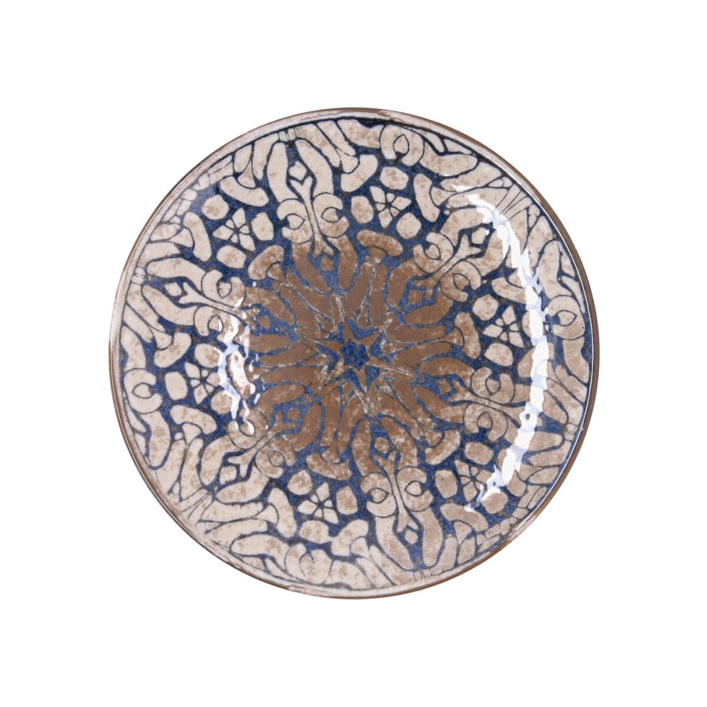 Flat Plate Bidasoa Deneb Hydrozero Brown Ceramic Ø 25 cm (6 Units)