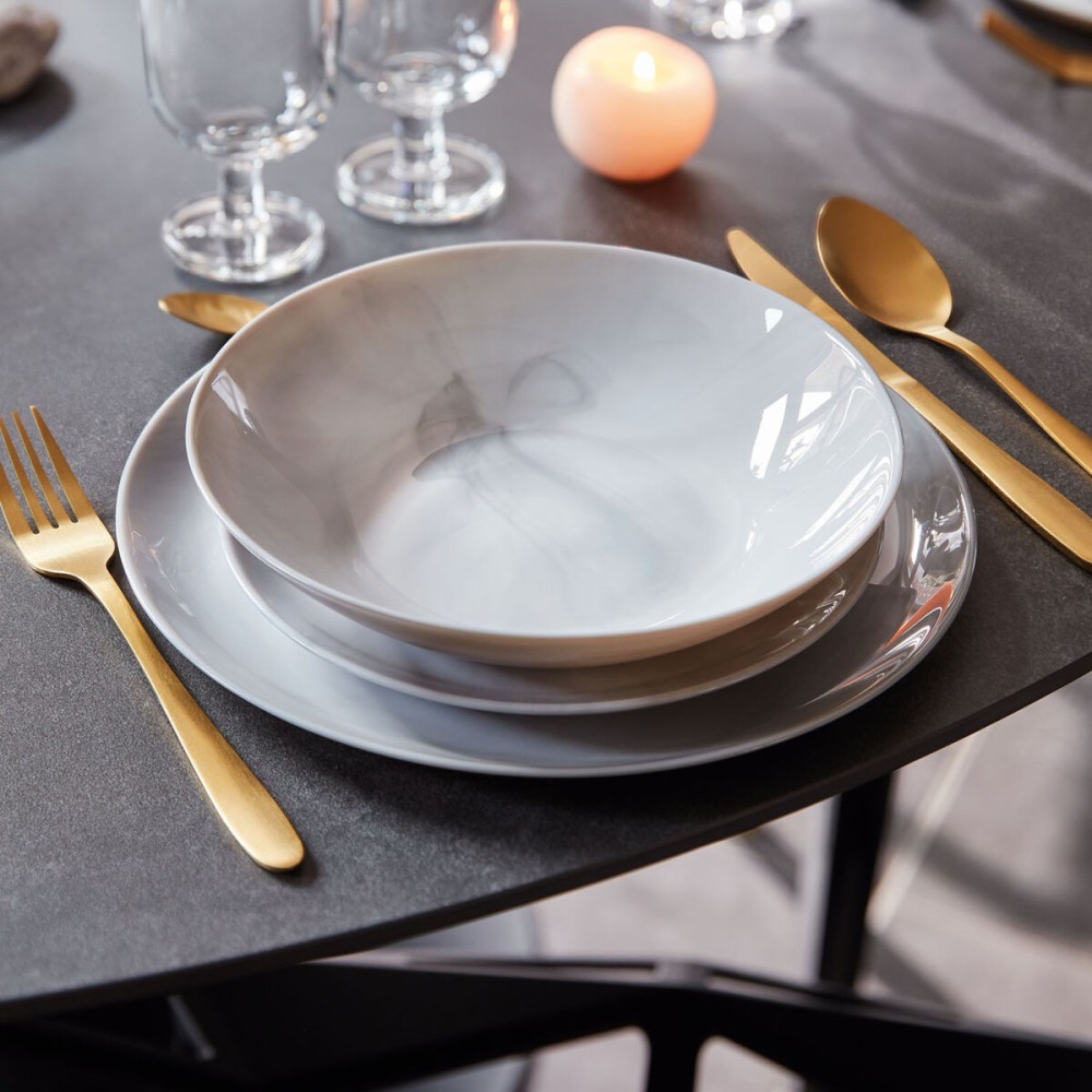 Assiette creuse Luminarc Diwali Granit Marb Bicolore verre Ø 20 cm (24 Unités)