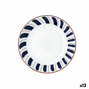 Deep Plate Bidasoa Oceanika Blue Ceramic Ø 20 cm (12 Units)