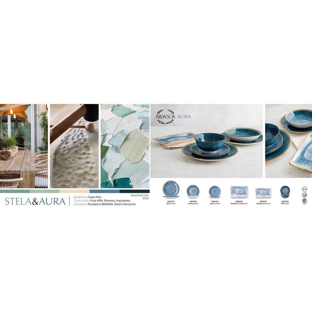 Deep Plate Bidasoa Aura White Ceramic Ø 20 cm (12 Units)