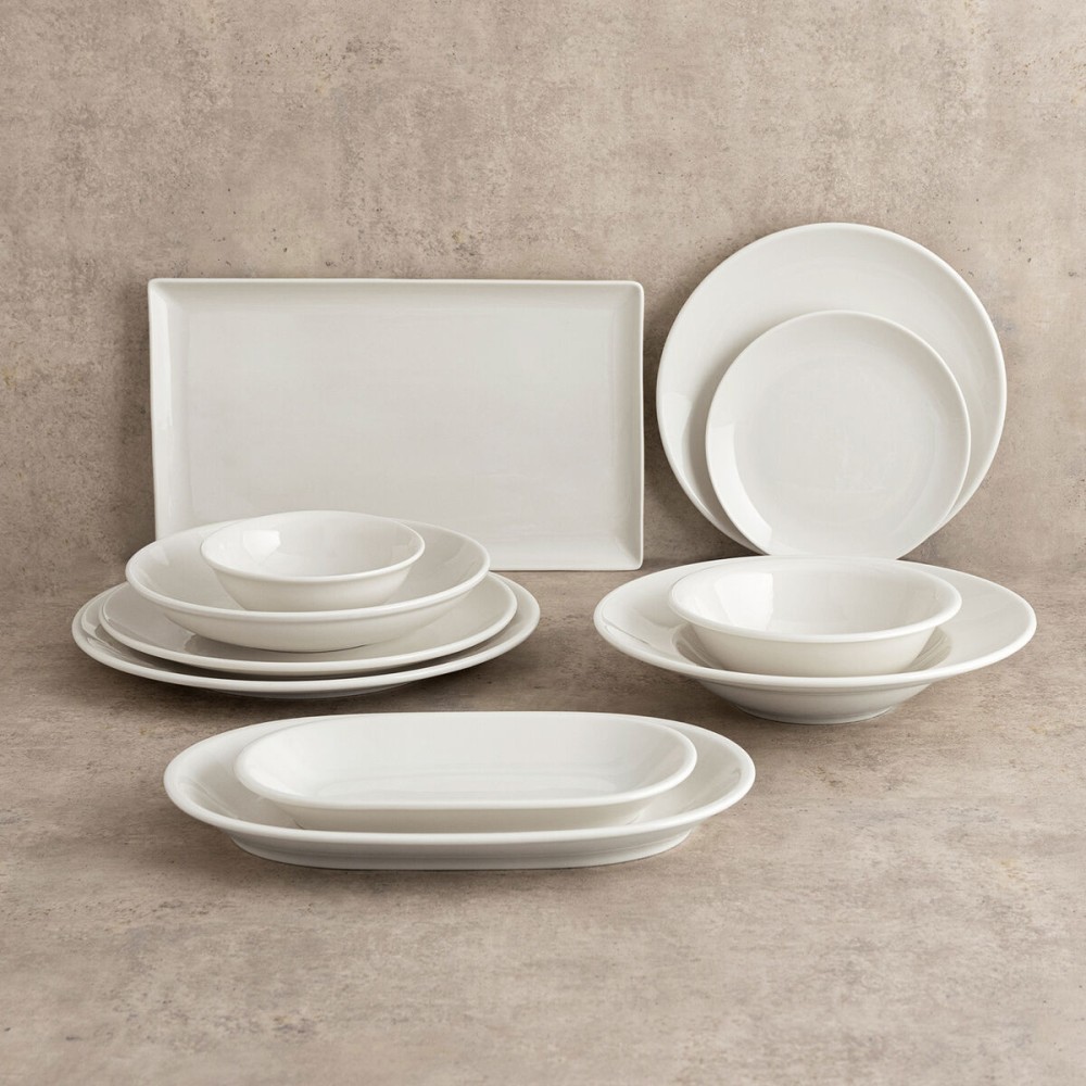 Deep Plate Bidasoa Harmony Hydrozero White Ceramic Ø 23 cm (6 Units)