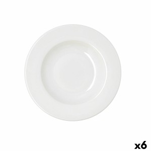 Deep Plate Bidasoa Serenity Hydrozero White Ceramic Ø 23 cm (6 Units)