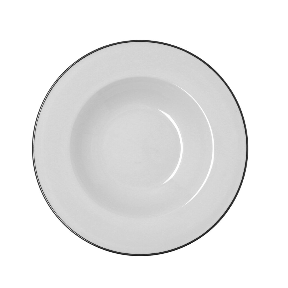 Deep Plate Bidasoa Glacial Filo White Ceramic Ø 23,5 cm (24 Units)