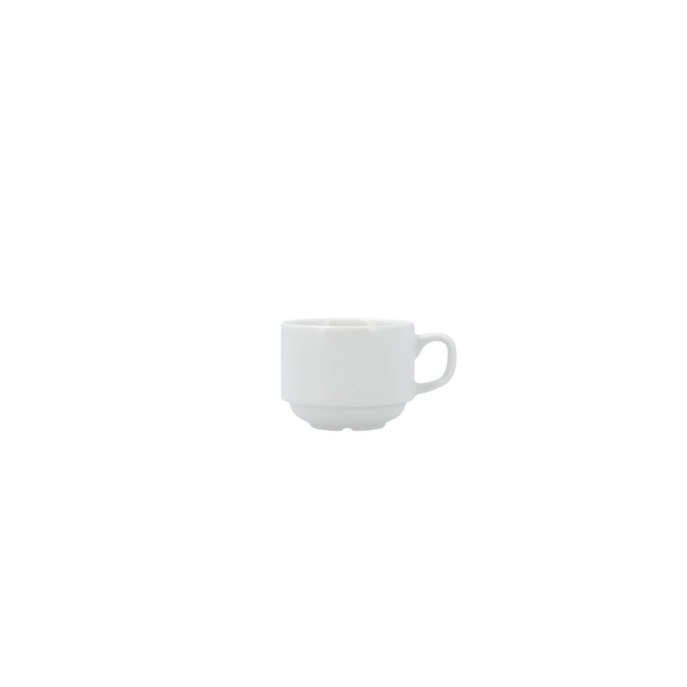 Tea and coffee cup Bidasoa Serenity Hydrozero White Ceramic 90 ml (12 Units)