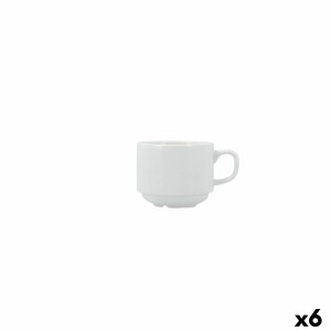 Tasse de café et de thé Bidasoa Serenity Hydrozero Blanc Céramique 200 ml (6 Unités)