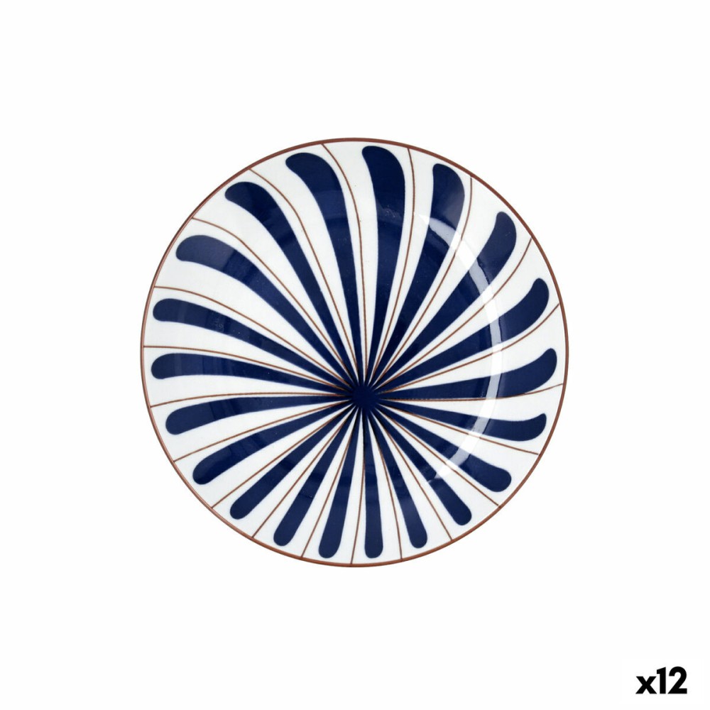 Dessert dish Bidasoa Oceanika Blue Ceramic Ø 19 cm (12 Units)