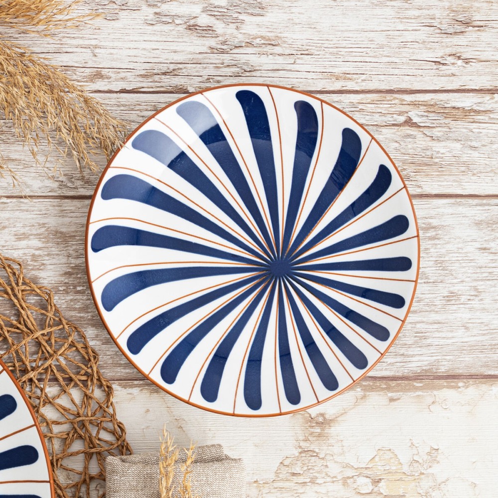 Dessert dish Bidasoa Oceanika Blue Ceramic Ø 19 cm (12 Units)