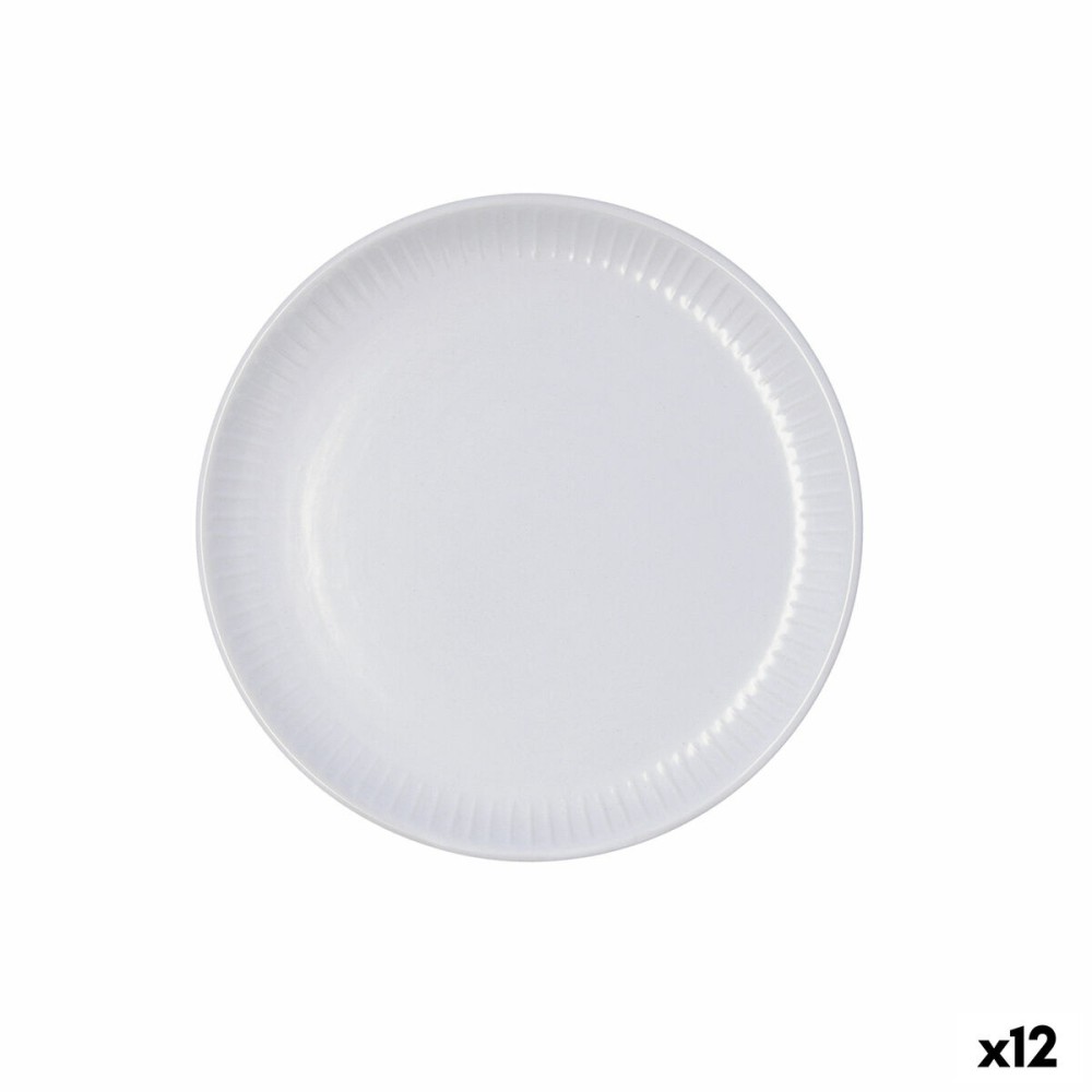 Dessert dish Bidasoa Moana Grey Ceramic Ø 21,5 cm (12 Units)