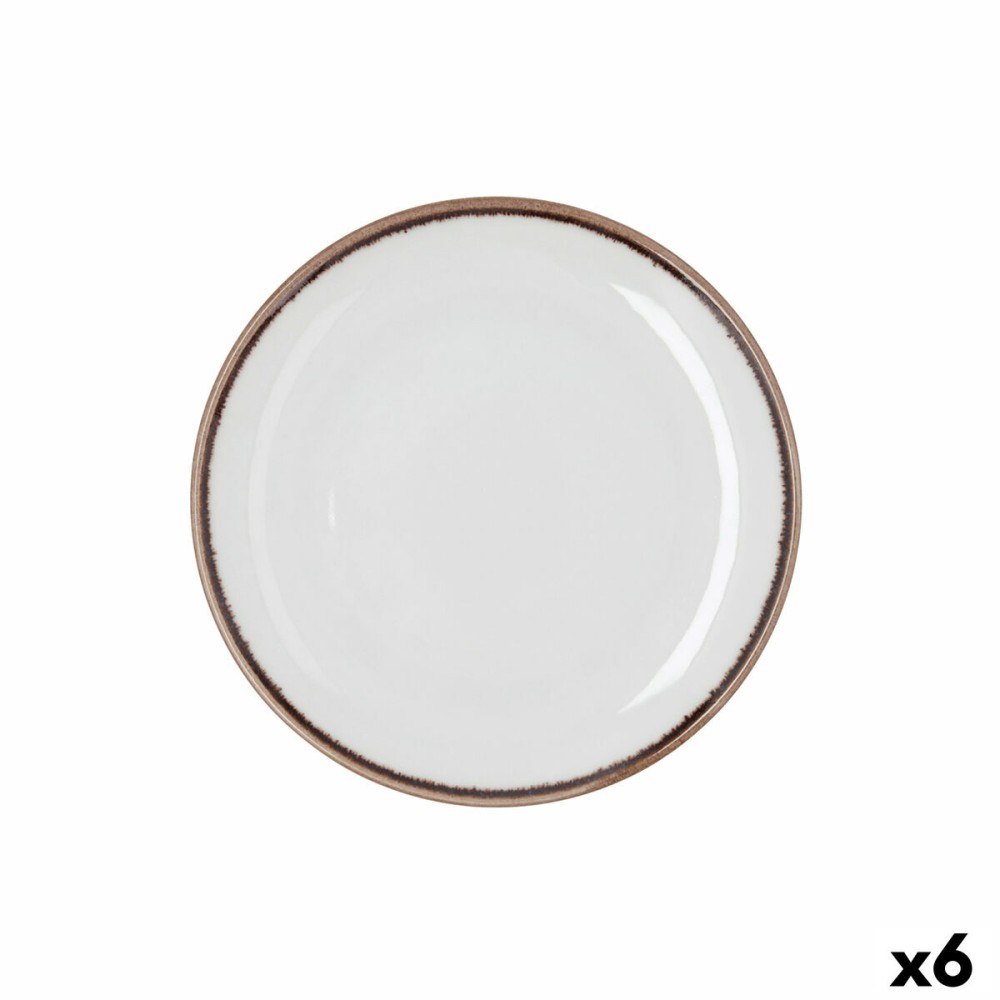 Assiette à dessert Bidasoa Orion Hydrozero Blanc Céramique Ø 21 cm (6 Unités)