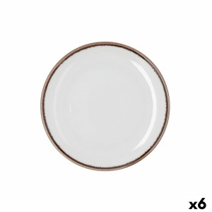 Dessert dish Bidasoa Orion Hydrozero White Ceramic Ø 21 cm (6 Units)