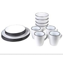 Lot de tasses avec soucoupes Romimex Blanc Céramique (16 Pièces)