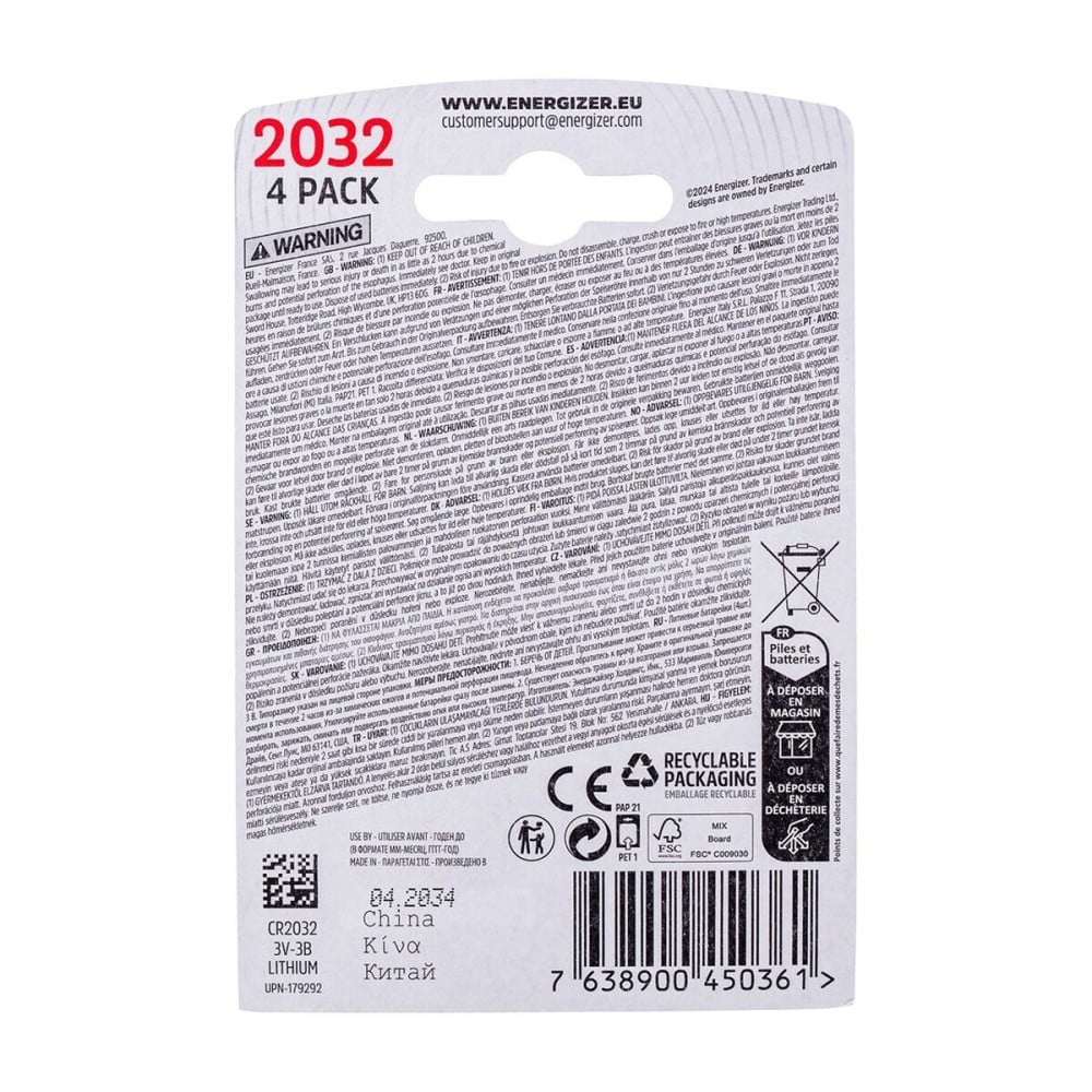 Lithium-Batterie Energizer 450362 3 V (4 Stück)