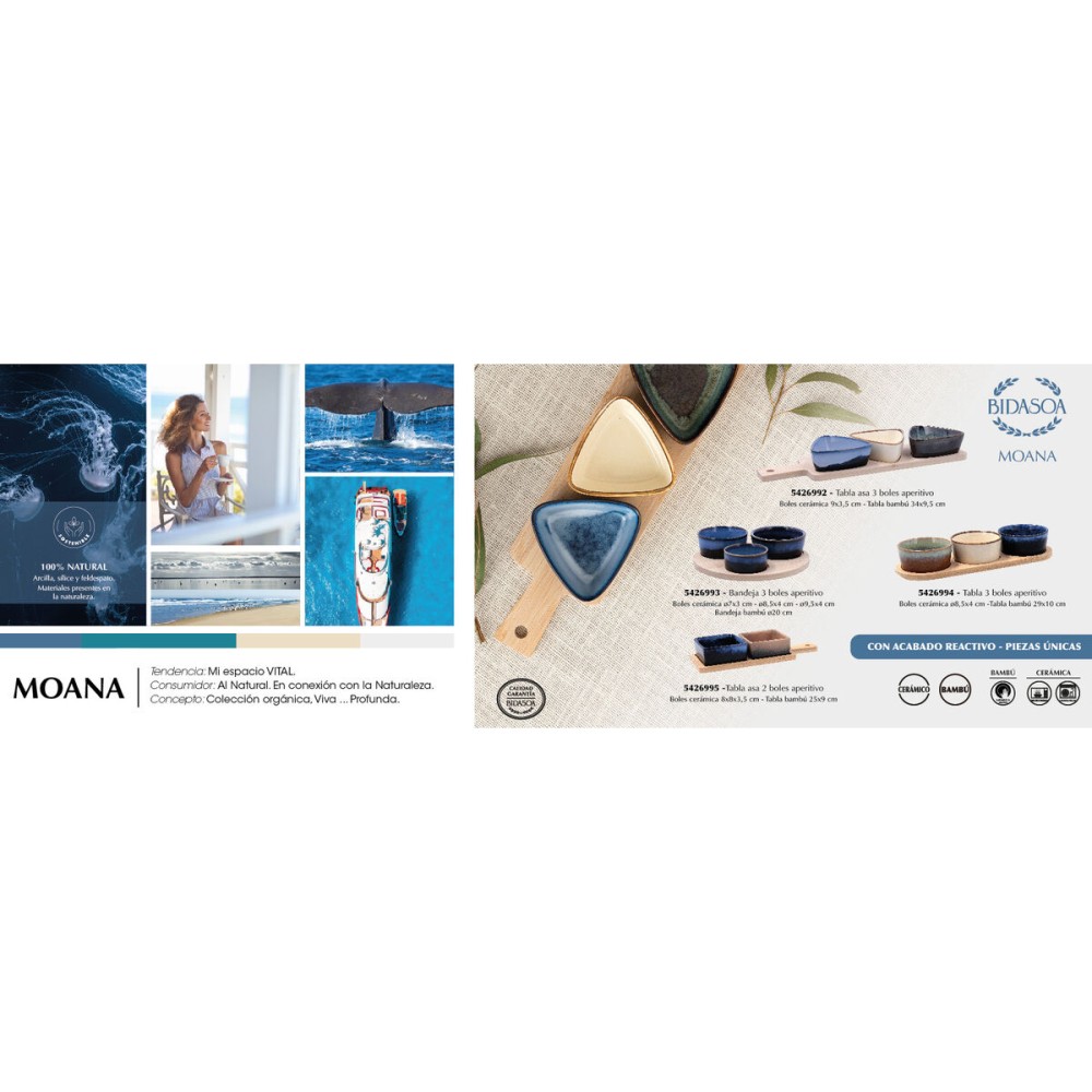 Ensemble à apértif Bidasoa Moana Multicouleur Céramique 29 x 10 x 4,5 cm 4 Pièces (12 Unités)