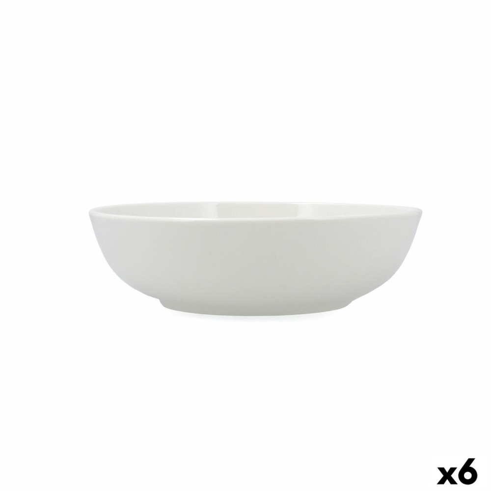 Salad Bowl Bidasoa Serenity Hydrozero White Ceramic Ø 23 cm (6 Units)