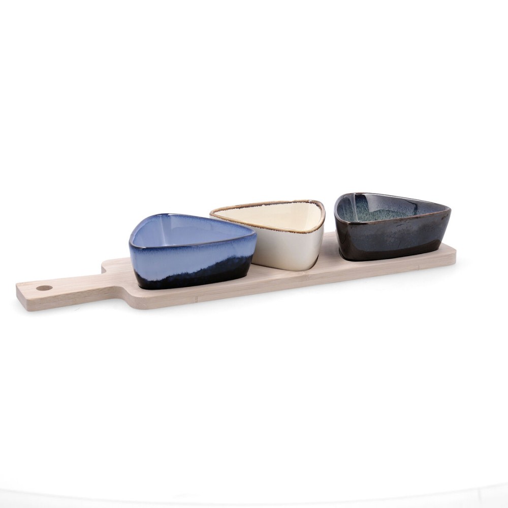 Appetizer Set Bidasoa Moana Multicolour Ceramic 34 x 9,5 x 4,5 cm 4 Pieces (12 Units)