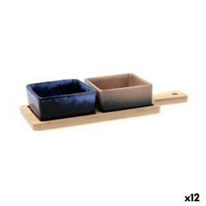 Appetizer Set Bidasoa Moana Multicolour Ceramic 25 x 9,5 x 4,5 cm 3 Pieces (12 Units)