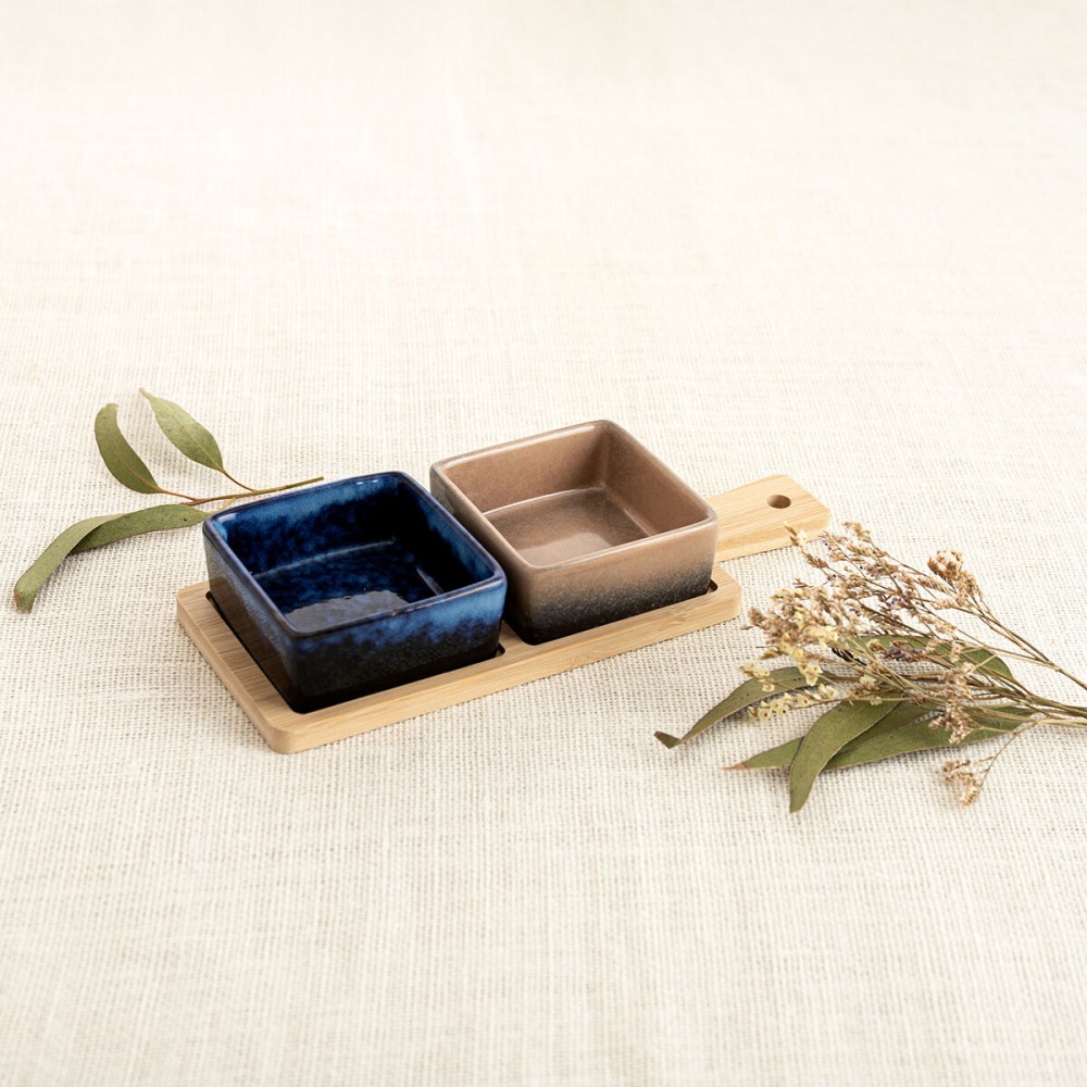 Appetizer Set Bidasoa Moana Multicolour Ceramic 25 x 9,5 x 4,5 cm 3 Pieces (12 Units)