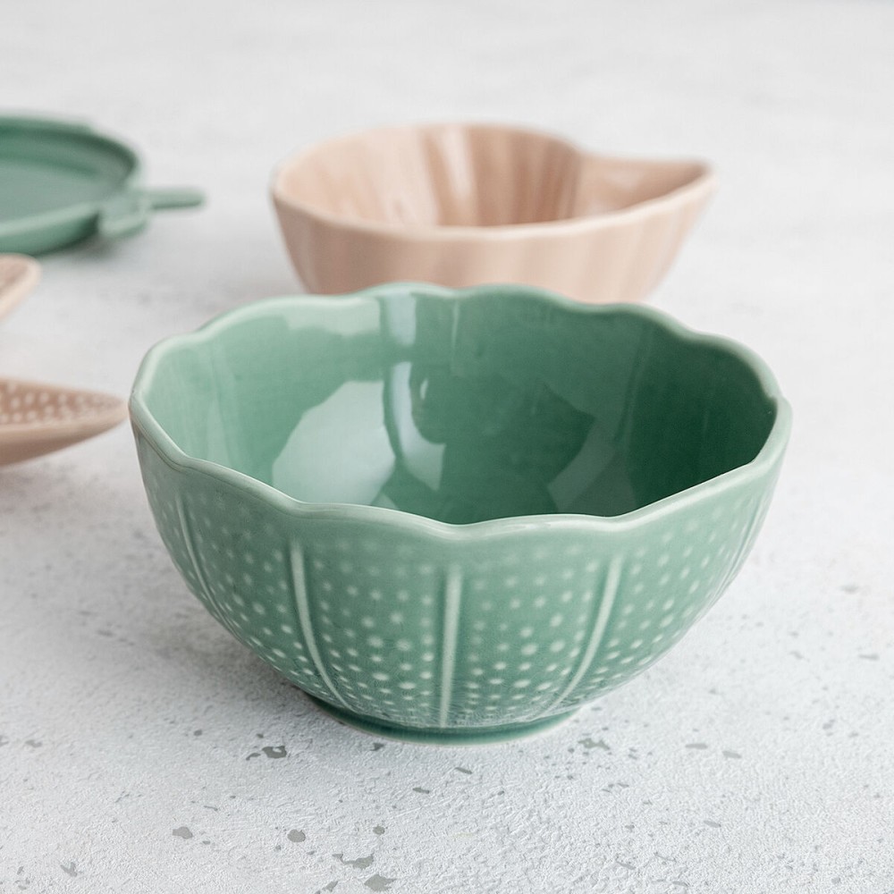Bol pour Apéritifs Bidasoa Aura Stela Vert Céramique 12 x 12 x 5 cm (6 Unités)
