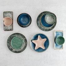 Schüssel für Vorspeisen Bidasoa Aura Stela grün aus Keramik 12 x 12 x 5 cm (6 Stück)