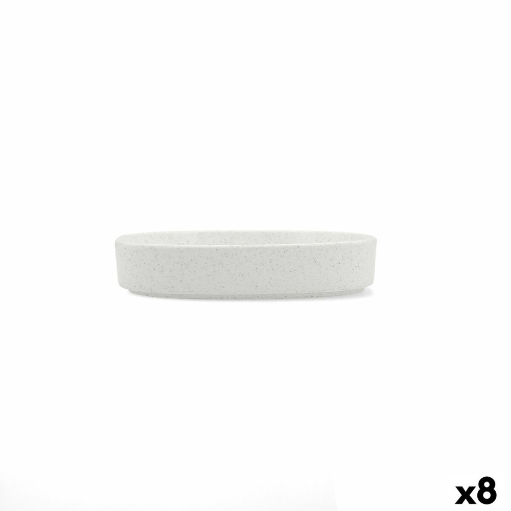 Snack Bowl Bidasoa Elite White Ceramic 18 x 18 x 3,5 cm (8 Units)