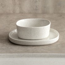 Snack Bowl Bidasoa Elite White Ceramic 18 x 18 x 3,5 cm (8 Units)
