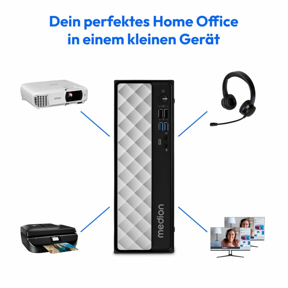 PC de bureau Medion 10025295 Intel Core i7-12650H 16 GB RAM 32 GB RAM 1 TB 1 TB SSD
