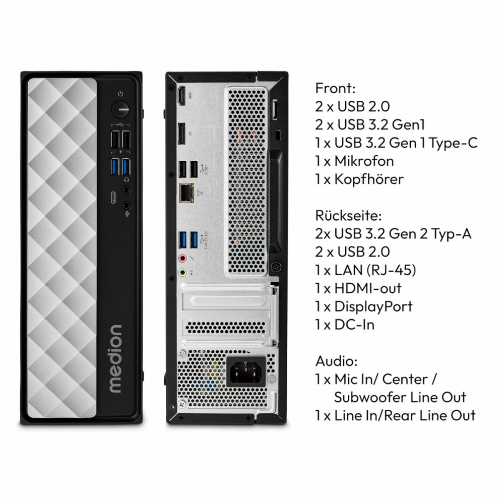 PC de bureau Medion 10025295 Intel Core i7-12650H 16 GB RAM 32 GB RAM 1 TB 1 TB SSD