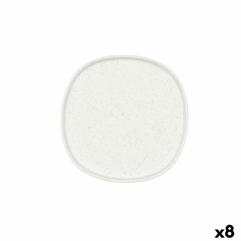 Flat Plate Bidasoa Elite White Ceramic 16,5 x 16,5 x 1,7 cm (8 Units)