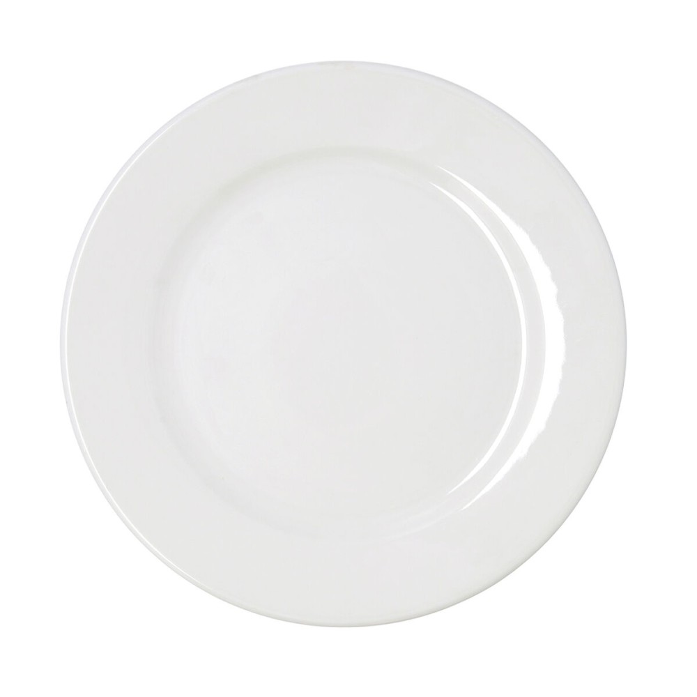 Flat Plate Bidasoa Serenity Hydrozero White Ceramic Ø 30 cm (6 Units)