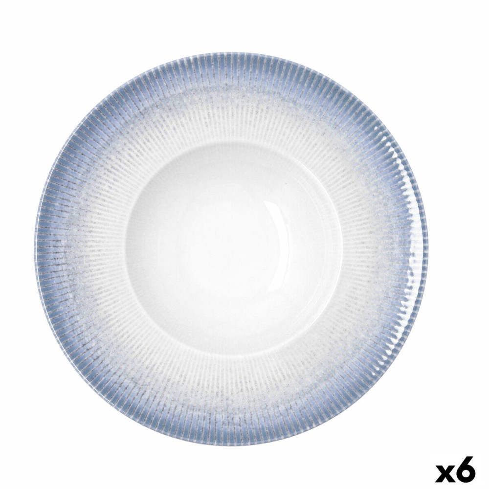Pasta Dish Bidasoa Lea Hydrozero White Ceramic Ø 26 cm (6 Units)