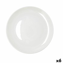 Flat Plate Bidasoa Harmony Hydrozero White Ceramic Ø 27 cm (6 Units)
