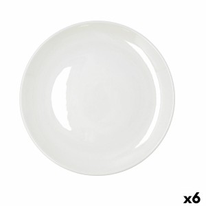 Flat Plate Bidasoa Harmony Hydrozero White Ceramic Ø 27 cm (6 Units)