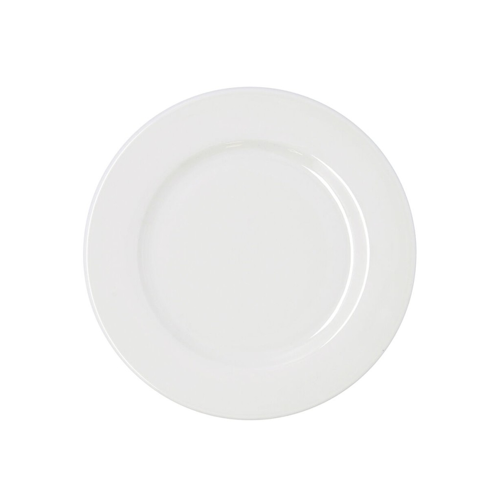 Flat Plate Bidasoa Serenity Hydrozero White Ceramic Ø 25 cm (6 Units)