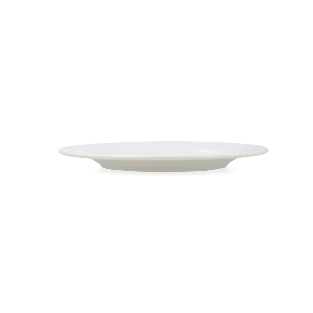 Flat Plate Bidasoa Serenity Hydrozero White Ceramic Ø 25 cm (6 Units)