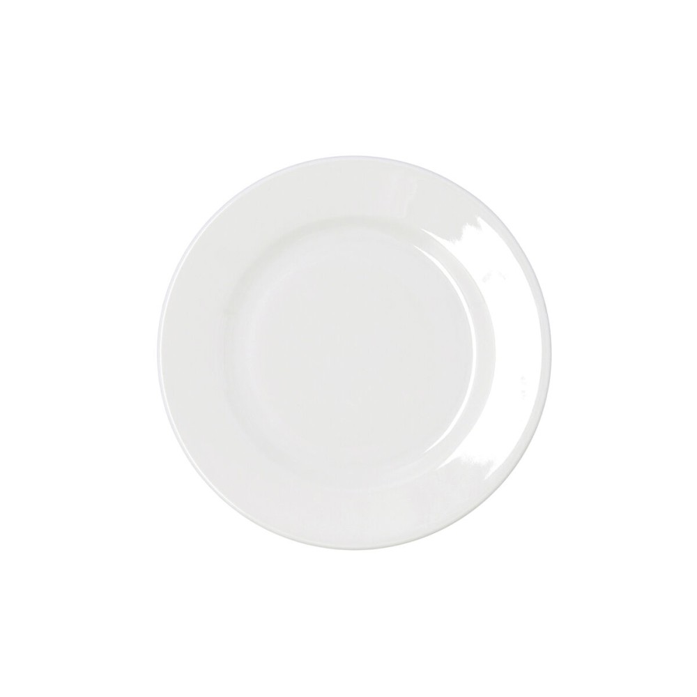 Flat Plate Bidasoa Serenity Hydrozero White Ceramic Ø 21 cm (6 Units)