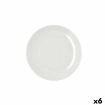 Flacher Teller Bidasoa Harmony Hydrozero Weiß aus Keramik Ø 19 cm (6 Stück)